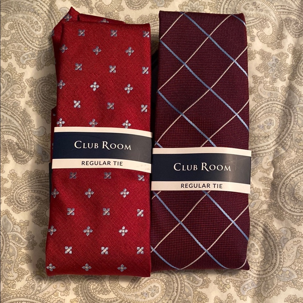 Club Room Red and Burgundy Tie Duo. Maceys house brand